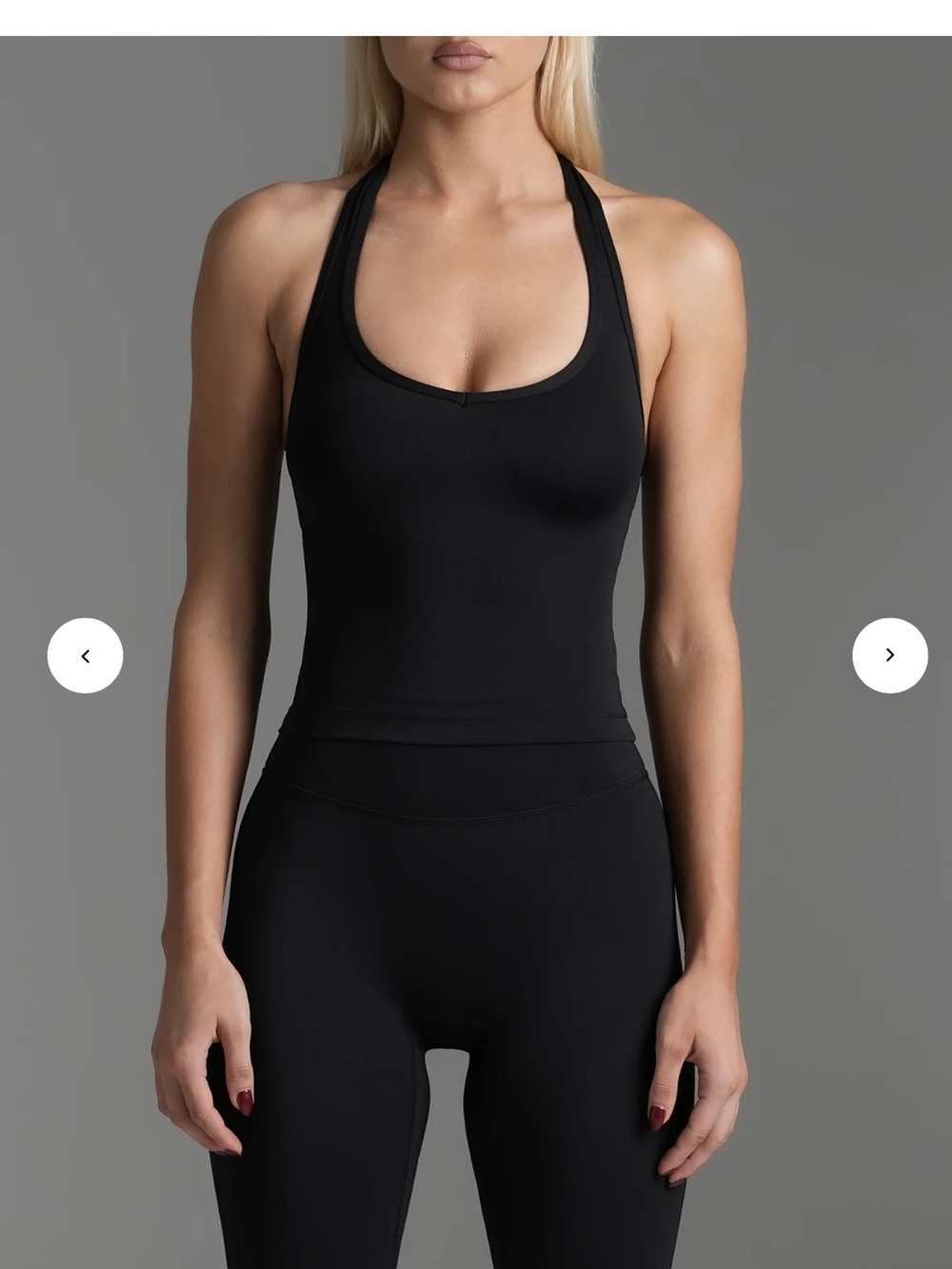 Black Halter Workout Tank Top worn once